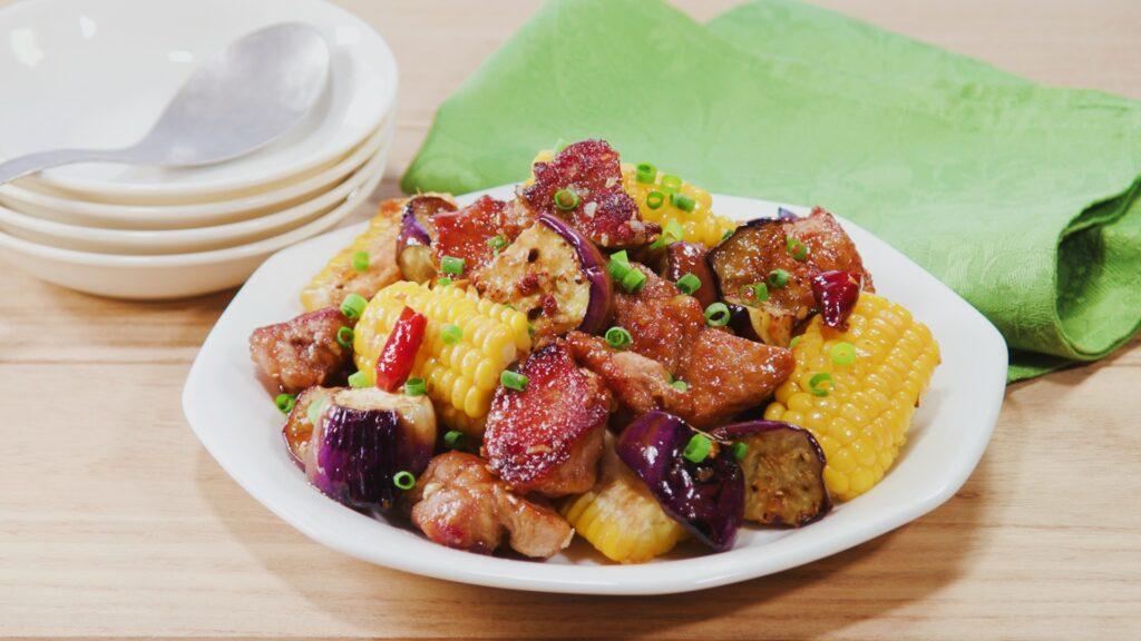 Chunky Pork and Corn Spicy Stir-Fry