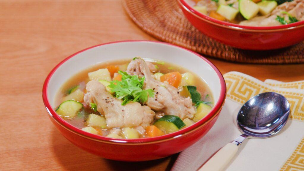 Hearty Vegetable and Bone-In Chicken Soup